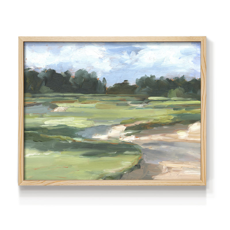 Golf Course Study II -Framed Print - Restickable, Natural, 11" H x 14" W