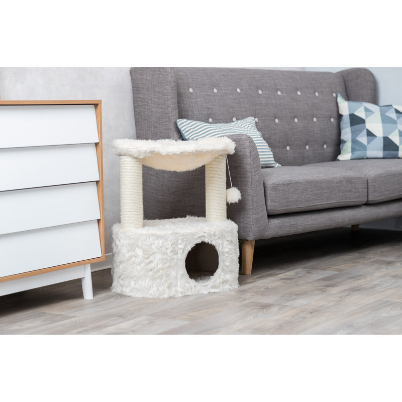 Arbre à chat 24 po, deux poteaux à griffer en sisal, hamac pour chat, jouet suspendu pour chat Trixie Baza Grande, Beige