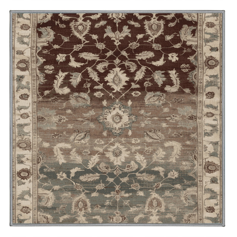 Machine Washable Overdyed Gray Area Rug, Square 8'