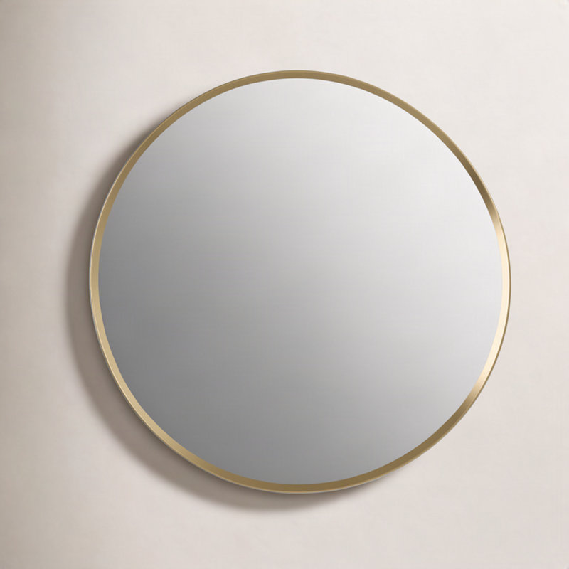 Verdera 24 in Round Framed Medicine Cabinet, Surface Mount or Recessed, Brushed Gold