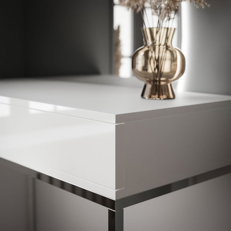 Dressing Table with Mirror, White