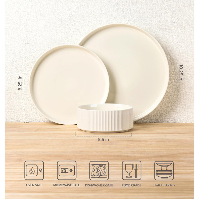 Piece Ceramic Dinnerware Set - Service for 4