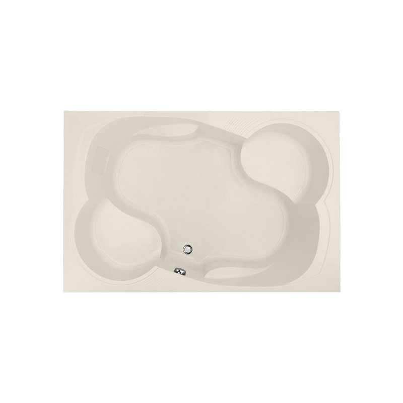 Makyla 75'' L Soaking Bathtub, Matte Black, Biscuit