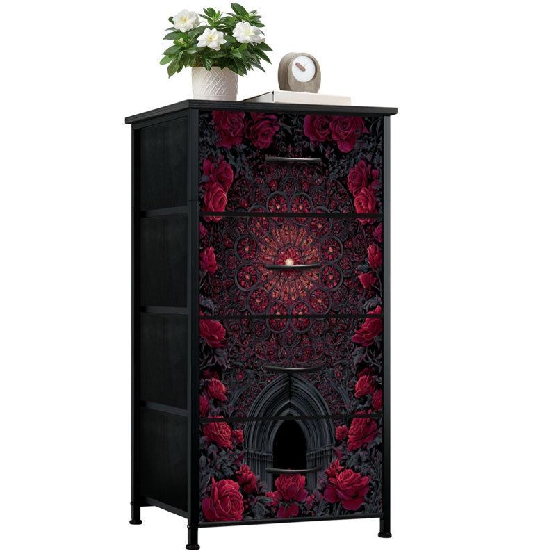 Commode à 4 tiroirs avec rangement vertical