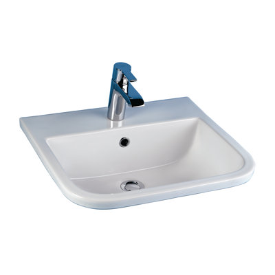 Lavabo de salle de bain rectangulaire encastré en porcelaine vitrifiée Series 600