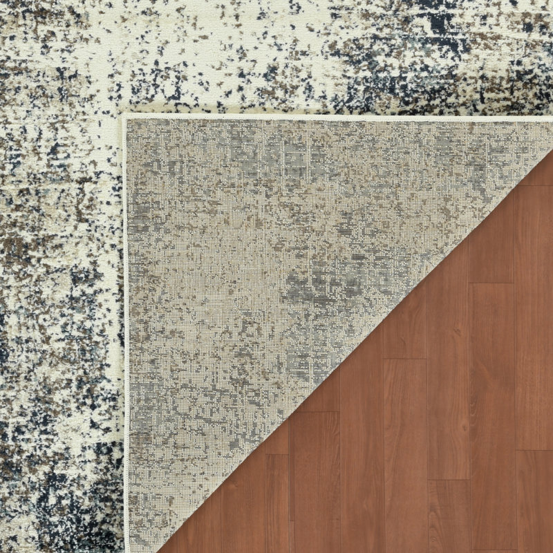 Beacham Transitional Abstract Low Pile Performance Area Rug, Rectangle 5'1" x 7'6"