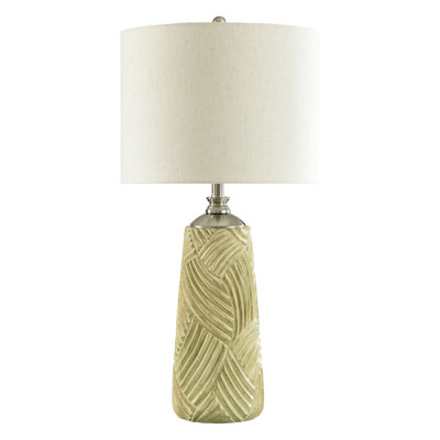 Griffe d'ours - lampe de table en poly - abat-jour beige clair