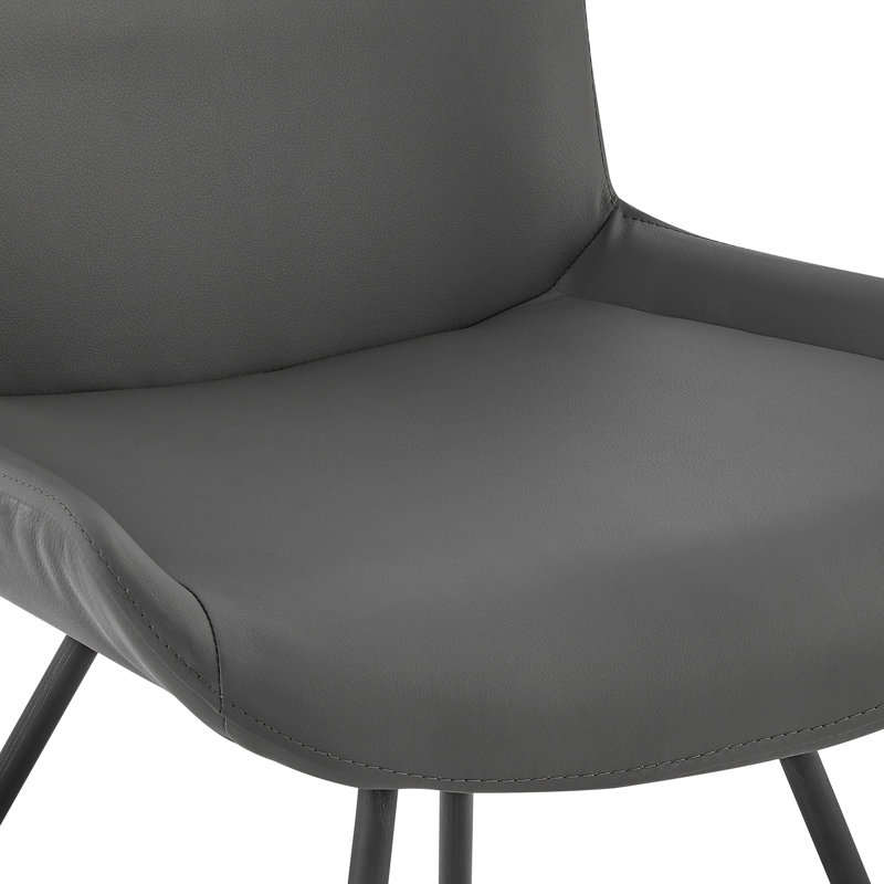 Alonia Modern 5 Piece Rectangular Dining Set with Concrete Laminate Table Top and Faux Leather Chairs, Gray