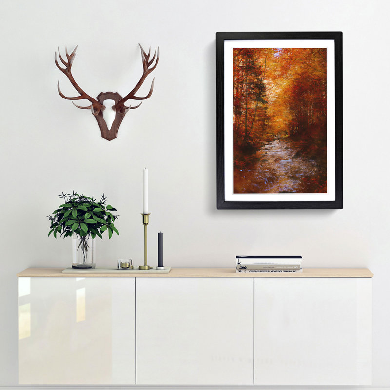 The Woodland Stream - Picture Frame Painting Print, Black Framed, 87cm H x 62cm W x 2cm D