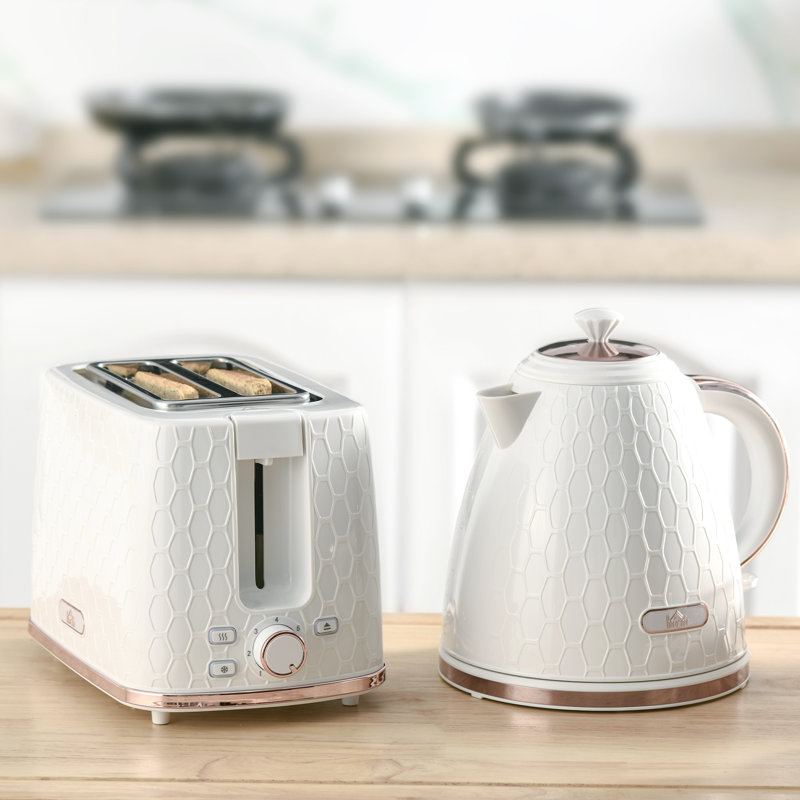 Kettle and Toaster Set, White