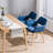 Mid Century Modern Dining Chairs Set Of 2 Comfy Accent Chair Upholstered Kitchen Dining Living Room Chairs For Bedrooms Waiting Room Home Arm Desk Chair No Wheels, Blue-1670741835