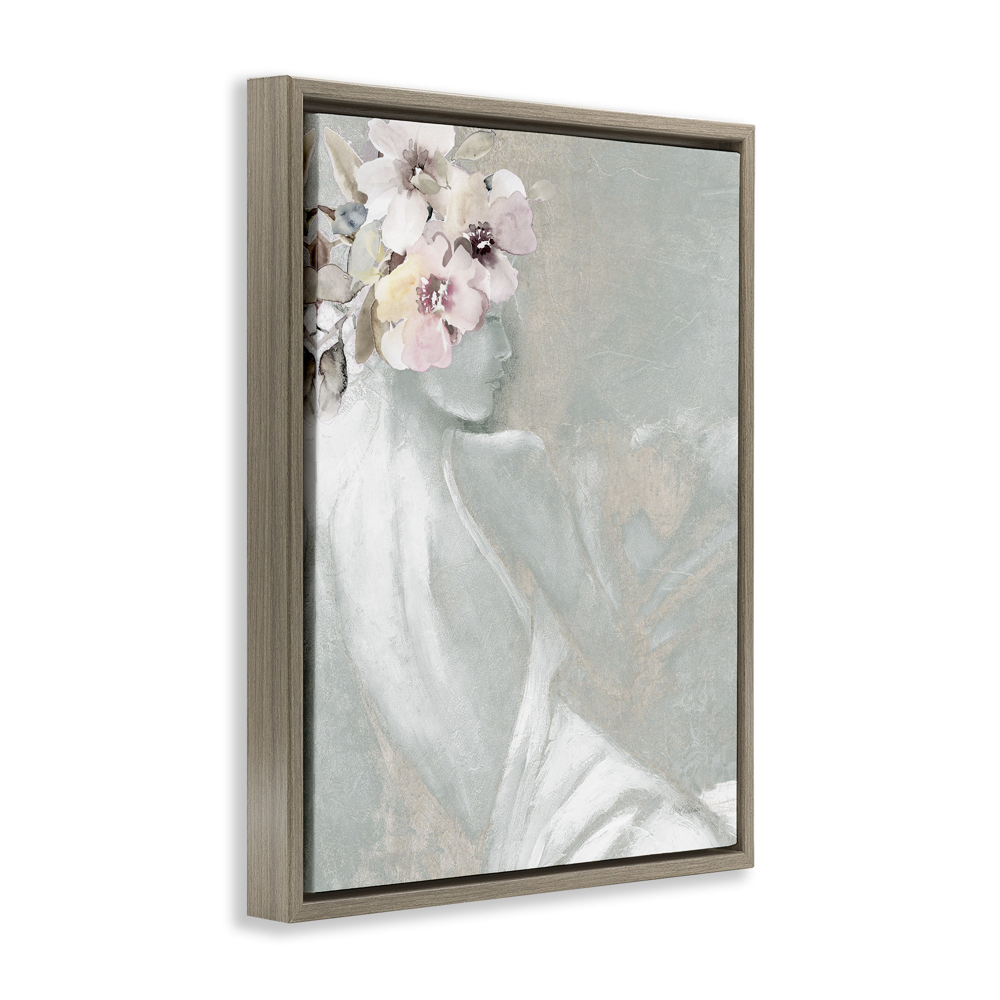 Lark Manor™ Chic Floral Woman Framed Floater Canvas Wall Art by Carol ...