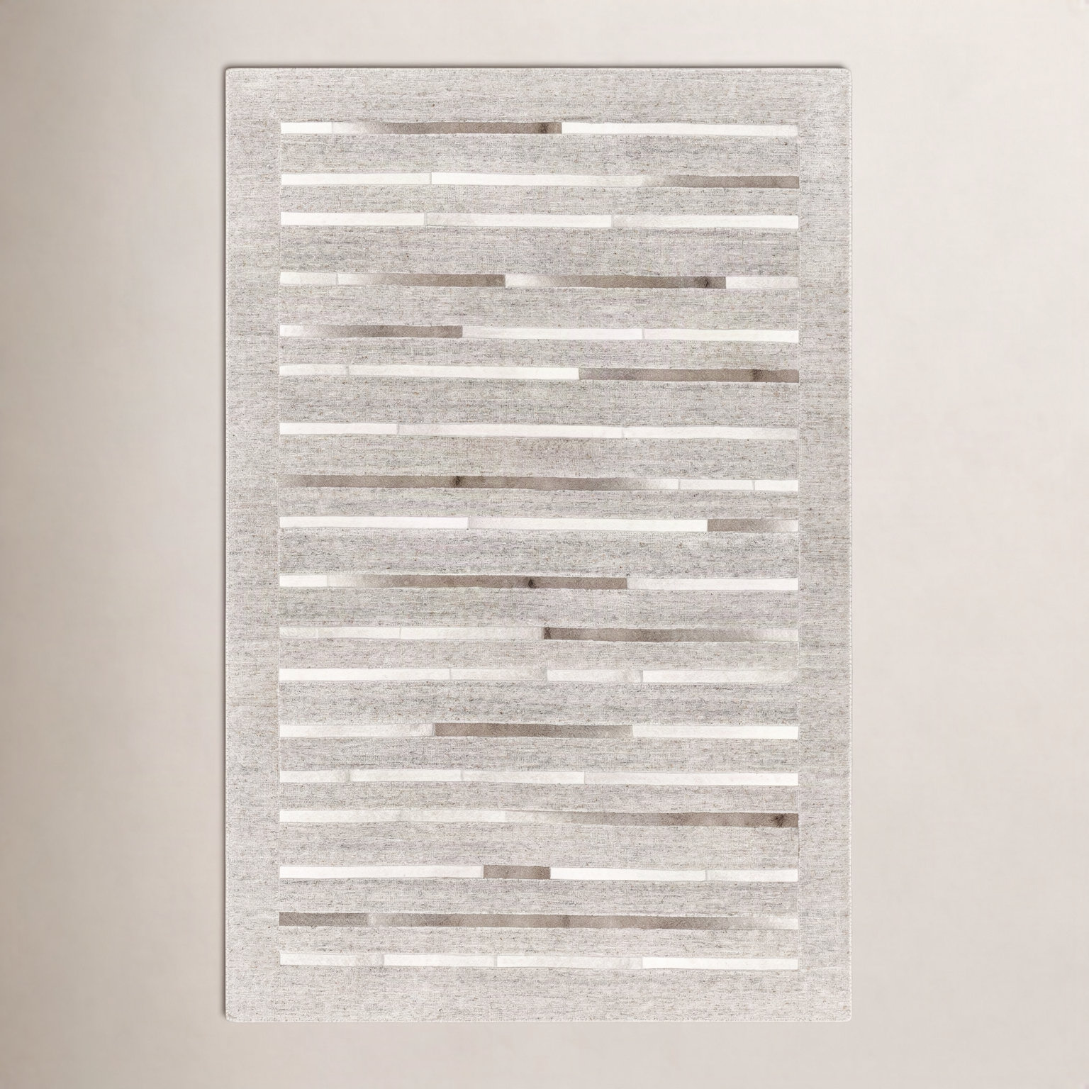 Giselle Hand-Woven Striped Cowhide Rug, Rectangle 5' x 7'6"