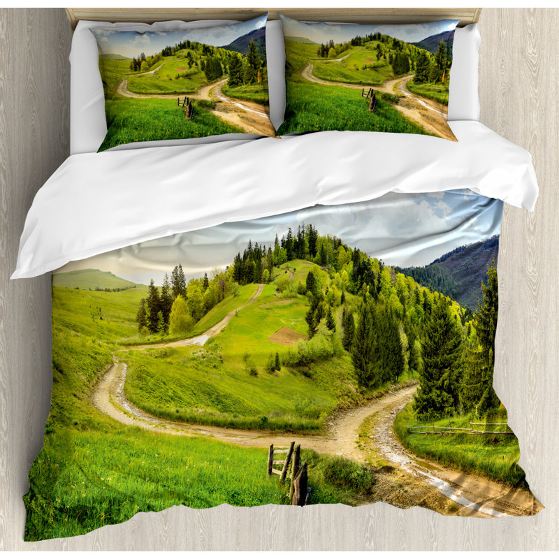 Rustic Polyester Duvet Cover, Queen Duvet Cover + 2 Pillow Sham