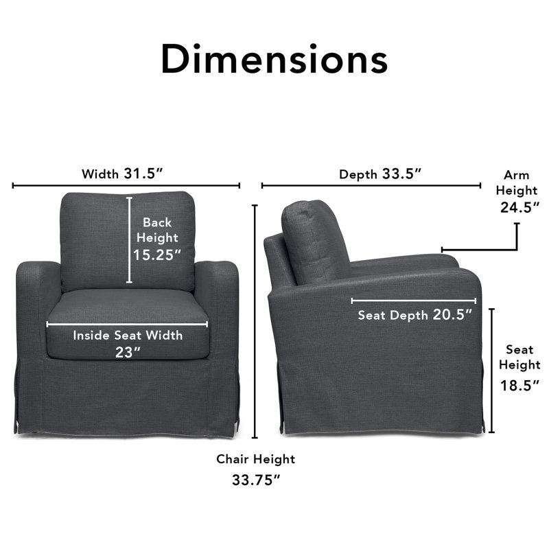 Kingsley Upholstered Club Chair, Gray