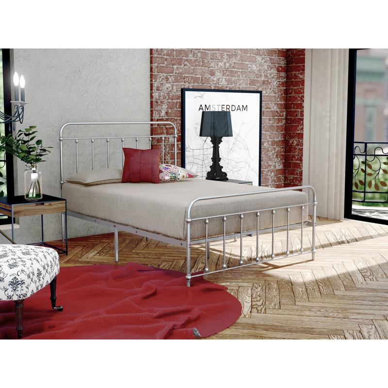 Garland Full Bed Frame with 6 Metal Legs - Magnificent Bed Frame in Powder Coating Silver Color, Full