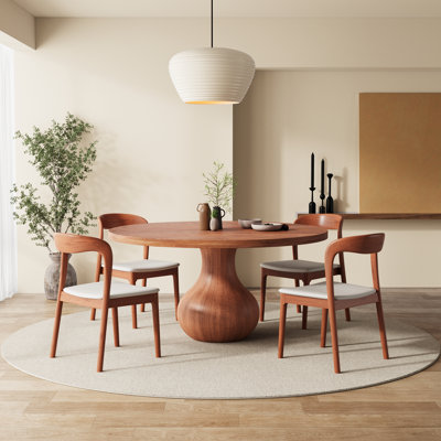 Ikerne 4 - Person Round Solid Wood Dining Set