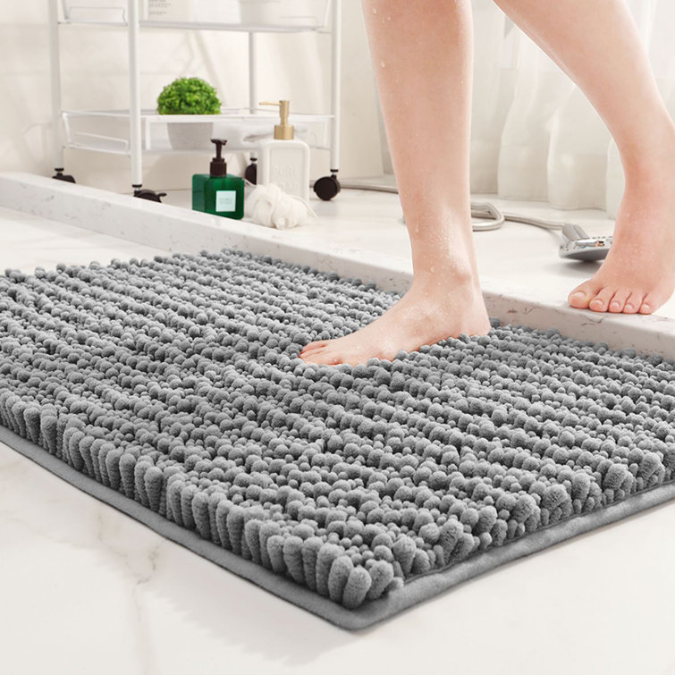 Ebern Designs Anjolie Microfiber Bath Rug with Non-Slip Backing