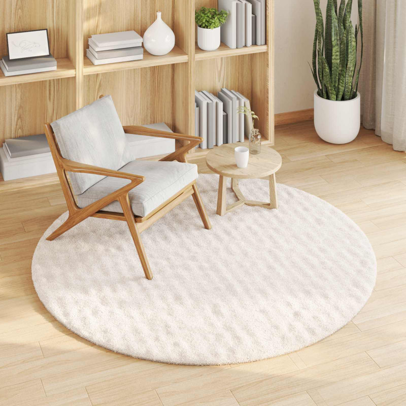 Modern Indoor Rug, Cream, Round 160 cm