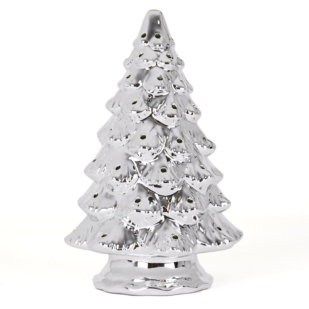 15.5" Ceramic Christmas Tree That Lights Ups - Inspired Vintage Christmas Tree The Holiday Aisle® 