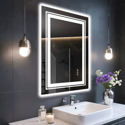 Frameless LED Smart Bathroom Accent Mirror