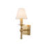 Applique murale 1 lumière en laiton chaud classique avec abat-jour en tissu à intensité variable pour salle de bain-1991006844