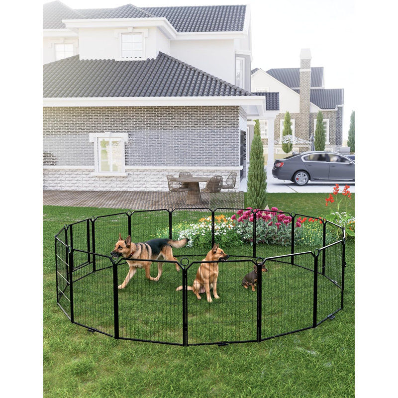 Panel Steel Pet Barrier With Door, 80cm H x 67.95cm W