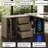 Modern Minimalist High-End L-Shaped High-Gloss Rock Slab Desk with Acrylic Legs & Leather Decor Cabinet-768176633