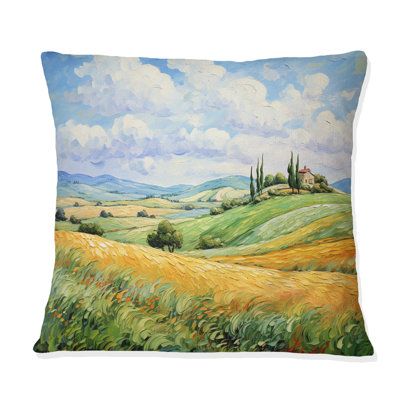 Vangogh Rolling Hills I - Coussin décoratif imprimé Vangogh