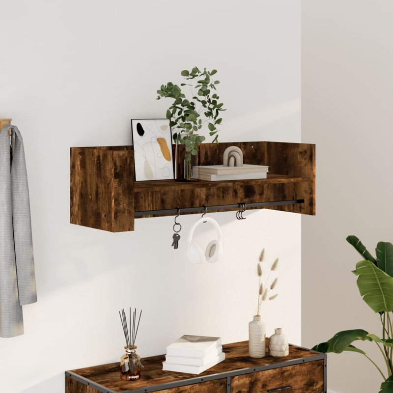 Robbert Floating Shelf, Smoked Oak, 30.5cm H x 100cm W x 35cm