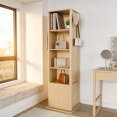 4-in-1 Rotating Jewelry Armoire with Full Length Mirror and Storage