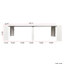 Console extensible de 118,50 po de long, aspect marbre blanc, panneau en carton et élégant pour tous les espaces, finition en marbre et panneau en carton, bureau polyvalent