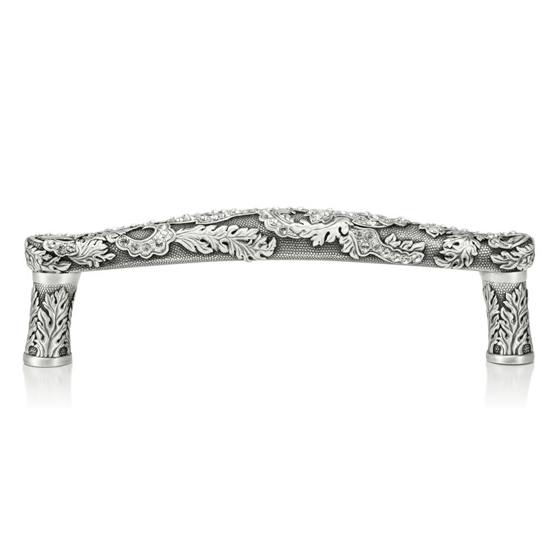 5” C TO C GLENDALE COURT PULL; CLEAR CRYSTAL MATTE SILVER FINISH, Matte Silver