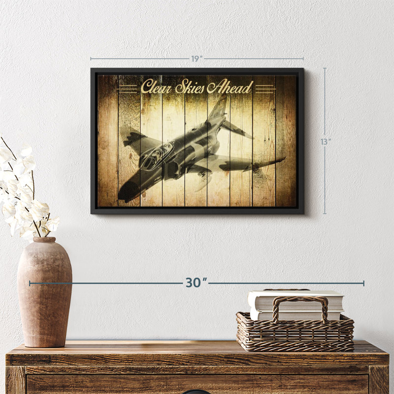 Impression sur toile d'avion militaire rustique, H 13 po x l 19 po
