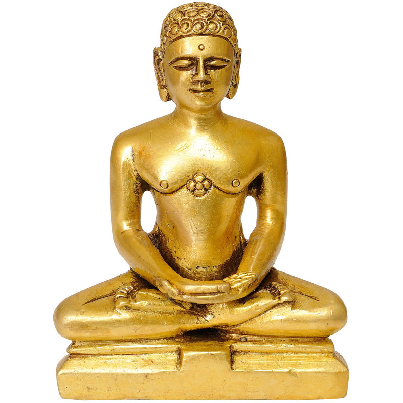 Jain Tirthankara en laiton | Fait à la main | Fabriqué en Inde, Or