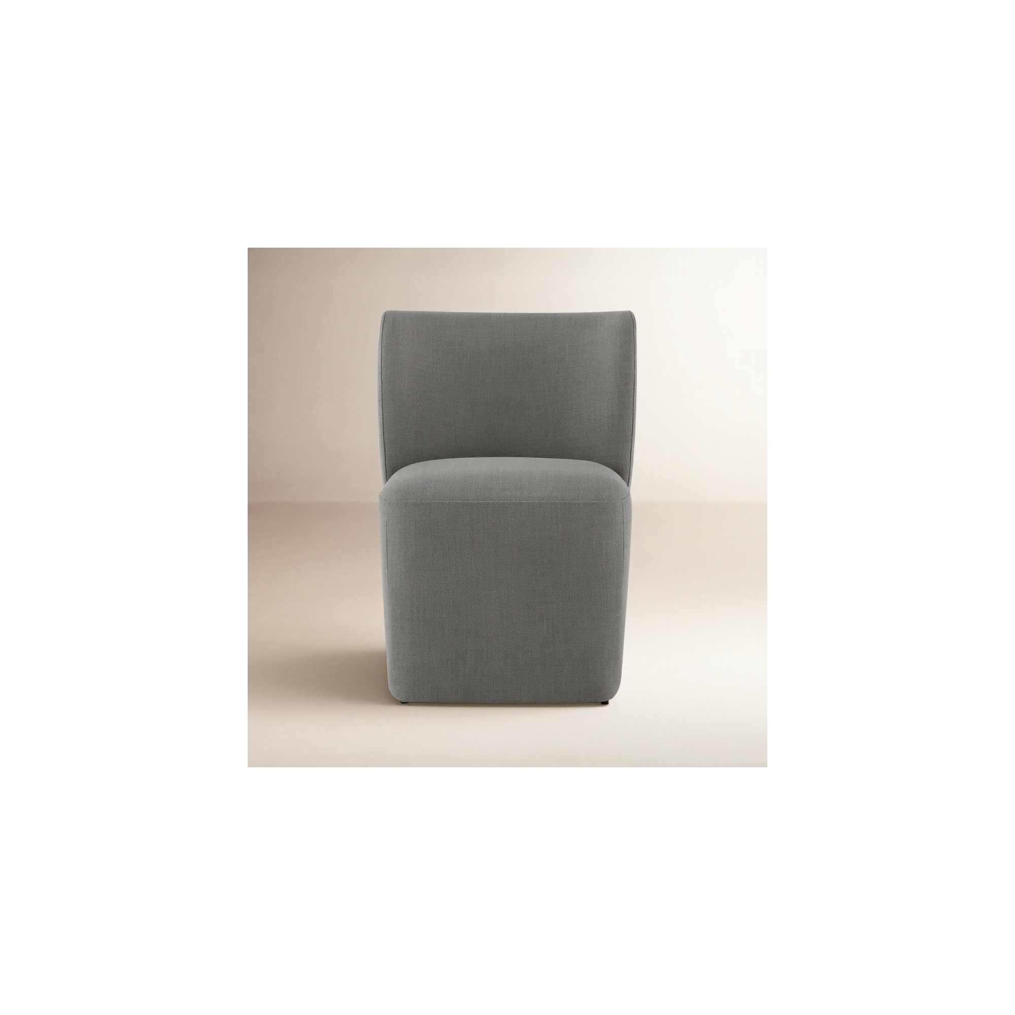 Primm Upholstered Caster Wheel Dining Chair, Effie Flint Performance Linen