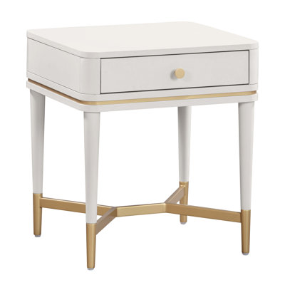 48.3cm W Solid + Manufactured Wood Bedside Table