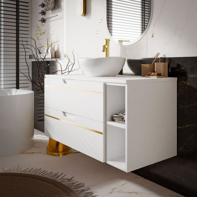 80mm Single Bathroom Vanity with Ceramic Basin