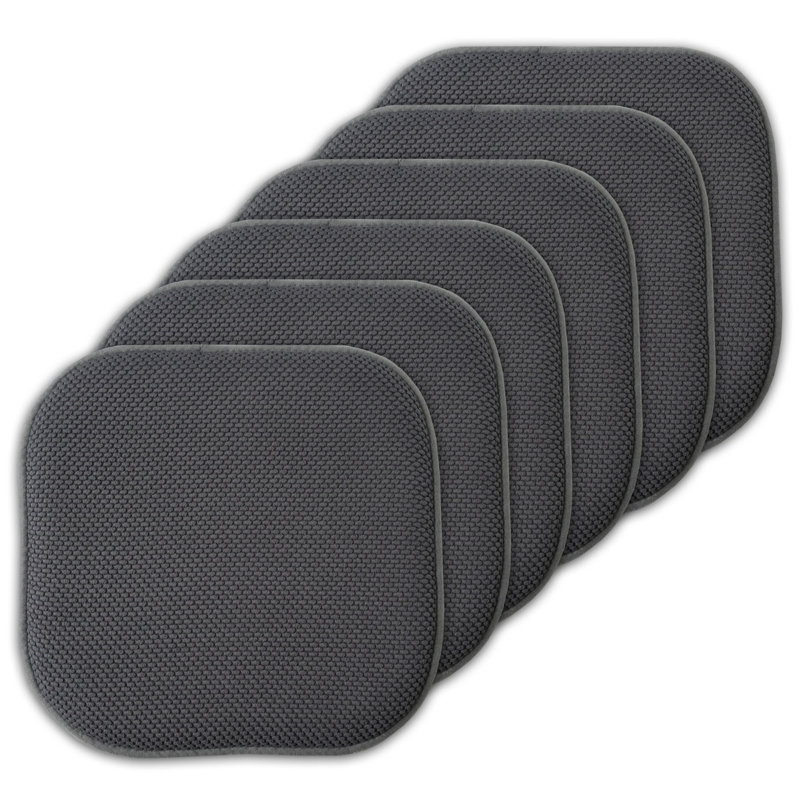 Coussins de chaise antidérapants Honeycomb, Paquet de 6, Gris