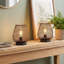 2 Set of 6.5'' High Metal Cage LED Lantern (Egg Shape)
