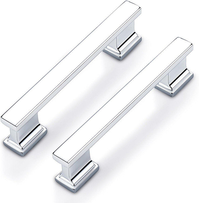 Poignées de tiroir robustes pour quincaillerie de commode Probrico, 3 3/4", Polished Chrome