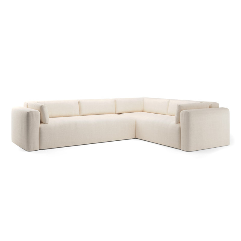 Freddie Sectional, Beige Polyester Blend