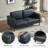 Ashvini 65" Faux leather Square Arm Loveseat with Reversible Cushions-296013707
