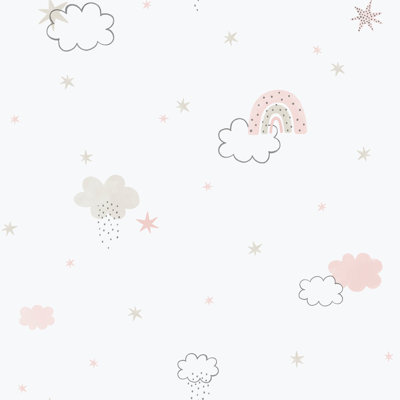 Bambino Collection Rainbows and Clouds Wallpaper Roll