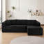 Canapé modulaire en forme de L avec porte-gobelet - Noir-gauche-1492736039