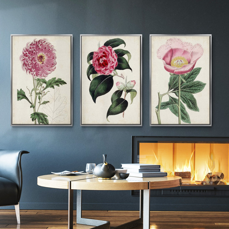 Ensemble de 3 pièces sur toile moyenne, H 36 po x l 72 po x P 2 po, Encadrement argenté