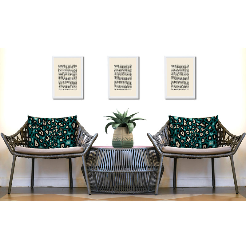 Oreiller réversible intérieur / extérieur à imprimé zébré Tari, 20x14, Teal