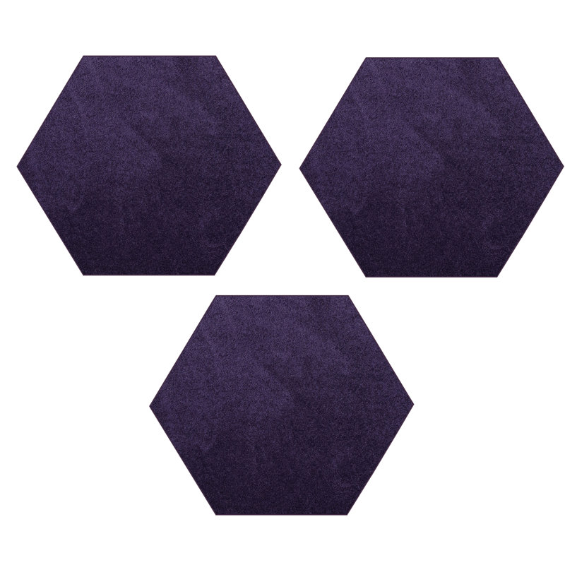 Ensemble de tapis intérieur / extérieur en polyester touffeté à la machine de couleur unie Taysia, Hexagone 2 pi x 2 pi
