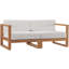 Causeuse modulaire d'extérieur en bois de teck Upland