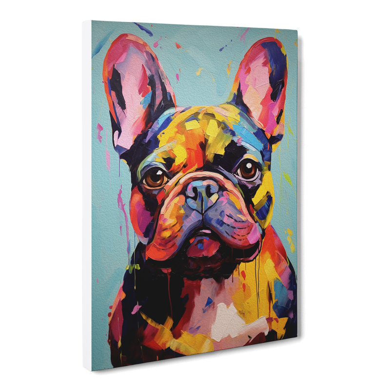 French Bulldog Modern No.2 - Wrapped Canvas, 76cm H x 50cm W x 3cm D